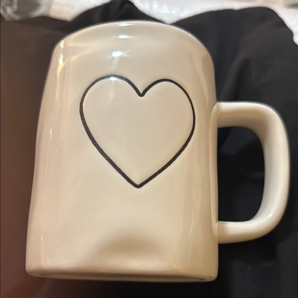 Rae Dunn Heart Design Cream Mug